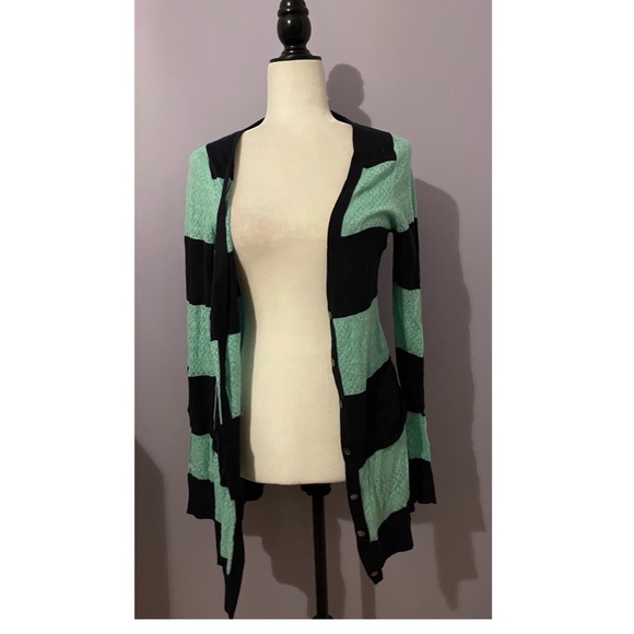 Anthropologie yellow bird boyfriend striped cardigan - Picture 4 of 5